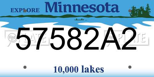 57582A2 Minnesota License Plate