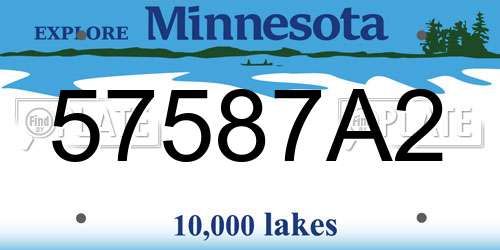 57587A2 Minnesota License Plate