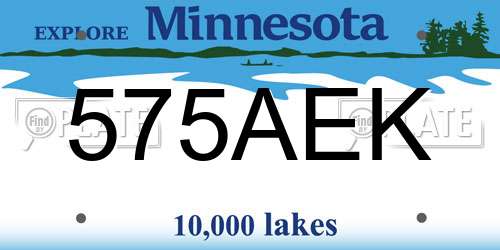 575AEK Minnesota License Plate