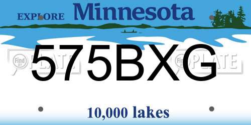 575BXG Minnesota License Plate