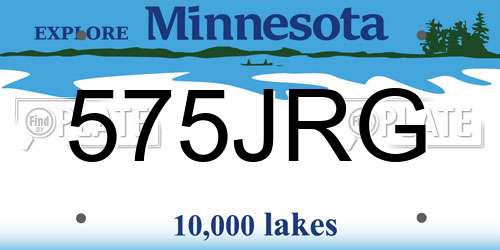 575JRG Minnesota License Plate
