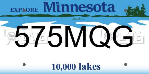 575MQG Minnesota License Plate