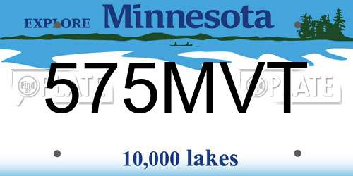 575MVT Minnesota License Plate