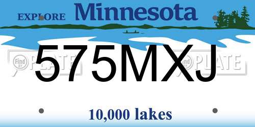 575MXJ Minnesota License Plate