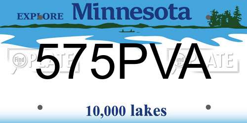 575PVA Minnesota License Plate