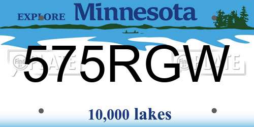 575RGW Minnesota License Plate