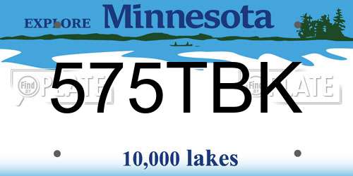 575TBK Minnesota License Plate