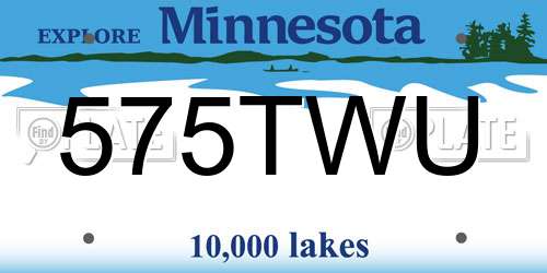 575TWU Minnesota License Plate