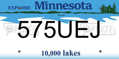575UEJ Minnesota License Plate