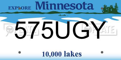 575UGY Minnesota License Plate