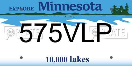 575VLP Minnesota License Plate