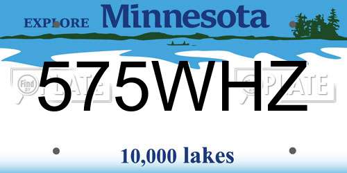 575WHZ Minnesota License Plate