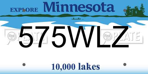 575WLZ Minnesota License Plate