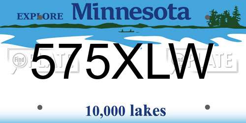 575XLW Minnesota License Plate