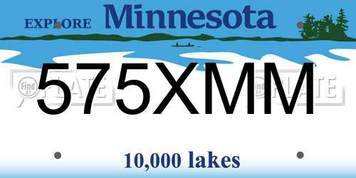 575XMM Minnesota License Plate