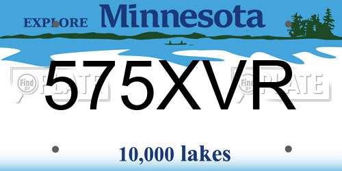 575XVR Minnesota License Plate