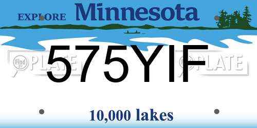 575YIF Minnesota License Plate