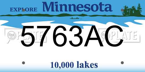 5763AC Minnesota License Plate