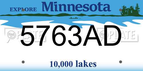 5763AD Minnesota License Plate