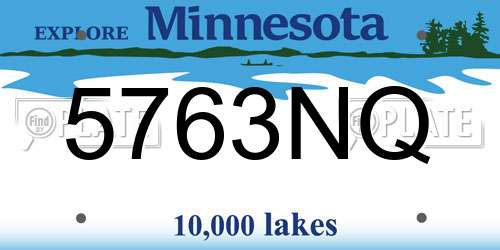 5763NQ Minnesota License Plate