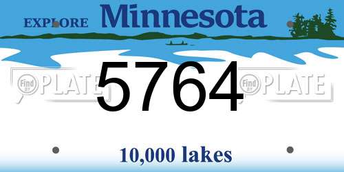 5764 Minnesota License Plate
