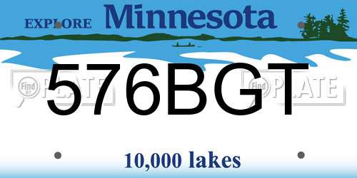 576BGT Minnesota License Plate