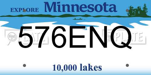 576ENQ Minnesota License Plate