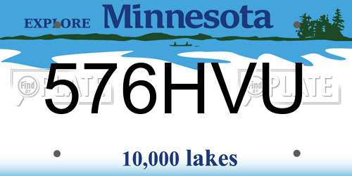 576HVU Minnesota License Plate