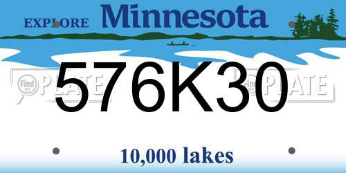 576K30 Minnesota License Plate