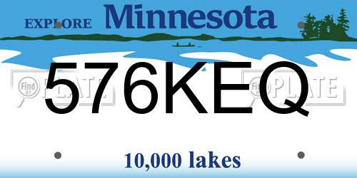 576KEQ Minnesota License Plate