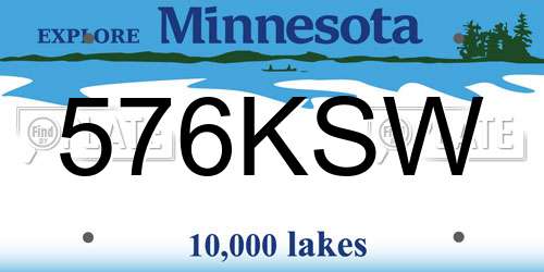 576KSW Minnesota License Plate