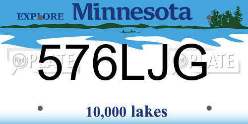576LJG Minnesota License Plate