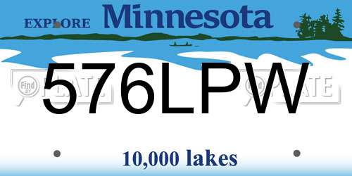576LPW Minnesota License Plate