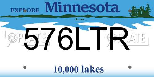 576LTR Minnesota License Plate