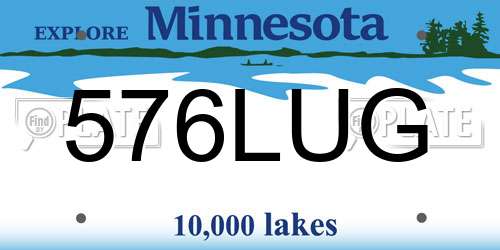 576LUG Minnesota License Plate