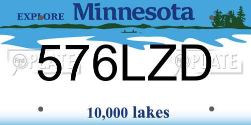 576LZD Minnesota License Plate