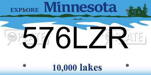 576LZR Minnesota License Plate