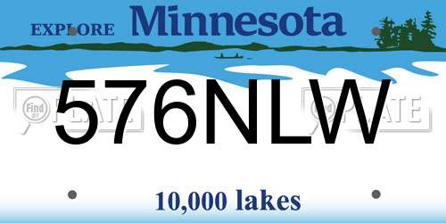 576NLW Minnesota License Plate