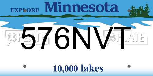 576NVT Minnesota License Plate