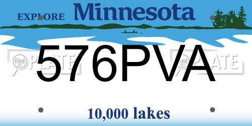 576PVA Minnesota License Plate