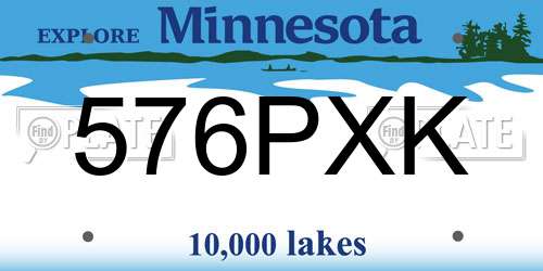 576PXK Minnesota License Plate