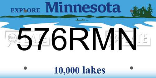 576RMN Minnesota License Plate