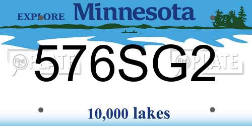 576SG2 Minnesota License Plate