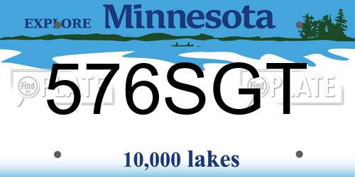 576SGT Minnesota License Plate