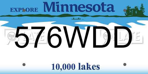 576WDD Minnesota License Plate