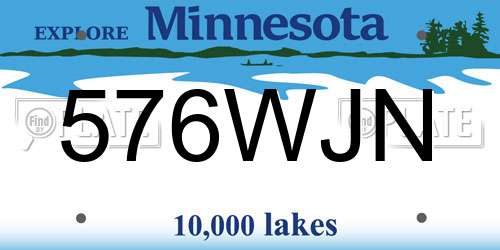 576WJN Minnesota License Plate