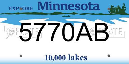 5770AB Minnesota License Plate