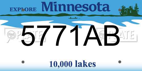 5771AB Minnesota License Plate