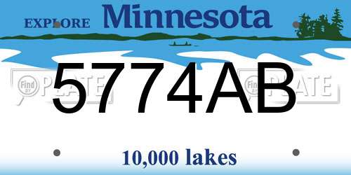 5774AB Minnesota License Plate