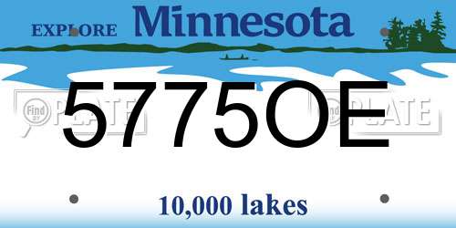 5775OE Minnesota License Plate